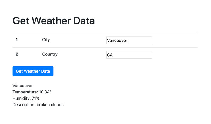 Get Weather Data API